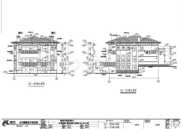 某三层半砖混结构独立别墅设计cad全套建筑施工图（含设计说明，含结构设计，含给排水设计，含电气设计）-图二