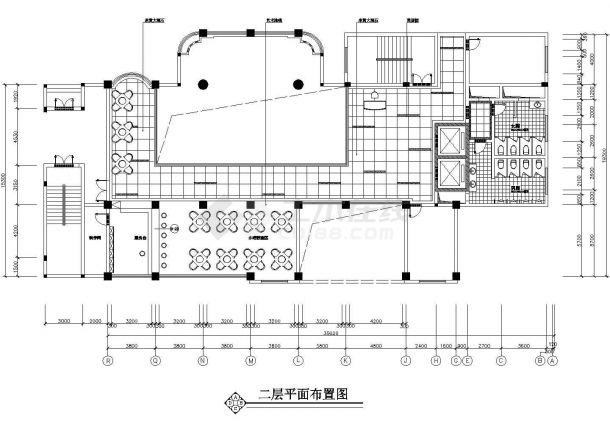 珠海市某星级酒店内部大堂装修设计CAD图纸-图一