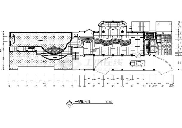 珠海市某星级酒店内部大堂装修设计CAD图纸-图二