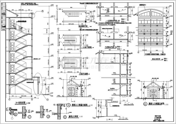 某小区6号楼住宅楼建筑设计CAD施工祥图-图二