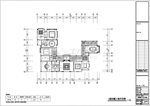 某地区中式住宅小区建筑装修设计施工CAD图纸-图一