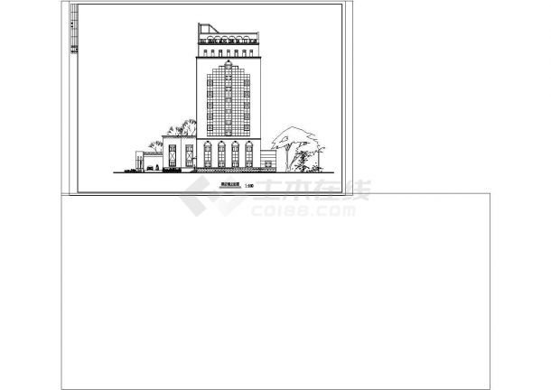 某大酒店建筑设计cad方案施工图纸-图一