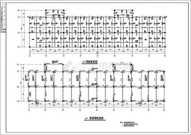 长59.7米 宽16.2米 5层框架公司办公楼结构施工图-图二