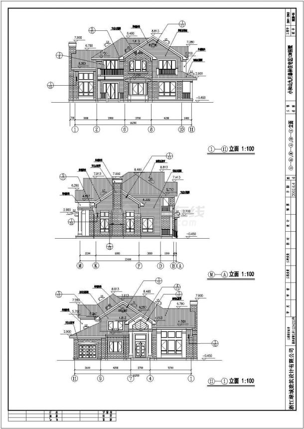 某二层砌体结构简欧风格斜屋顶森林住宅别墅设计cad全套建筑施工图（甲级院设计）-图二