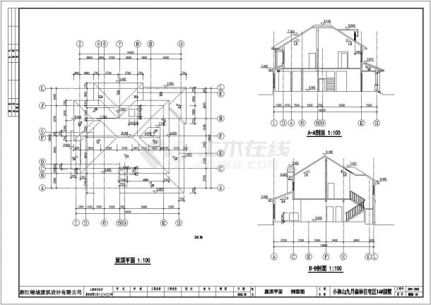 某二层砖混结构简欧风格森林住宅别墅设计cad全套建筑施工图（标注详细）-图一