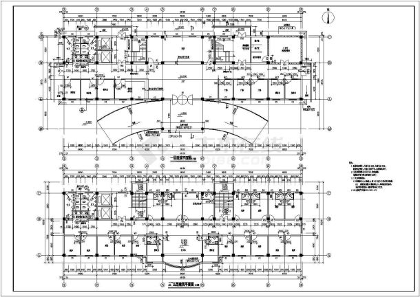 江苏某建筑公司在北方某地精品医院cad设计施工图纸(平面立面剖面楼梯)-图二