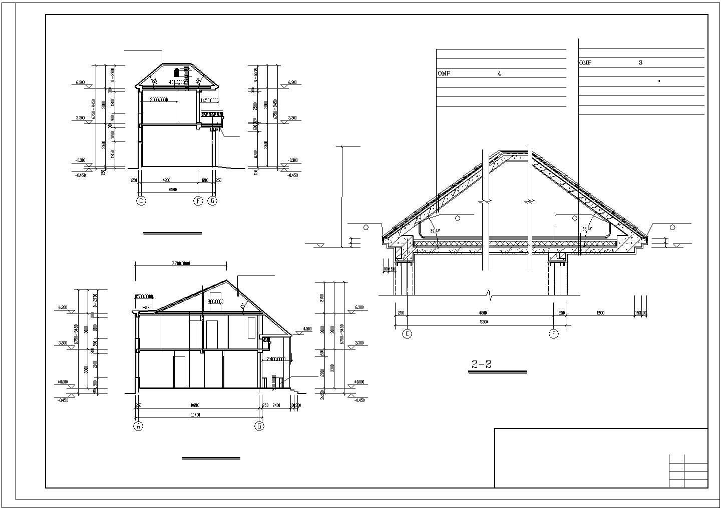某地区二层别墅住宅建筑设计施工CAD图纸