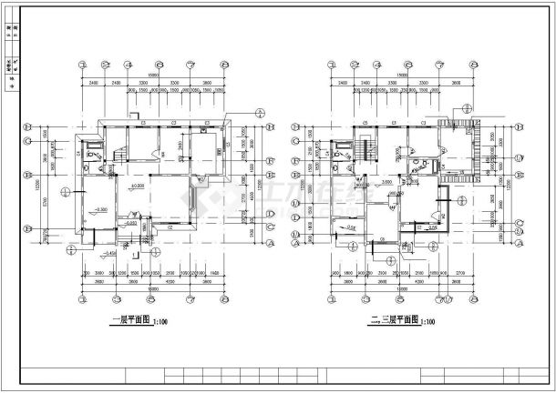西安市韦曲村某480平米4层砖混结构独栋别墅全套建筑设计CAD图纸-图一