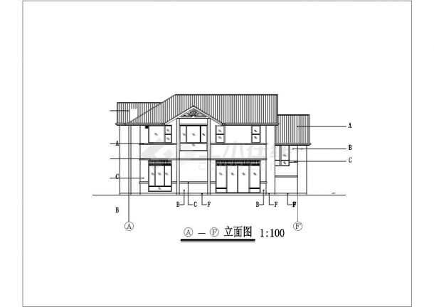 某地区标准别墅住宅建筑设计CAD图纸-图二