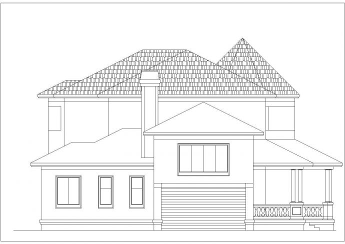 某经济开发区私人别墅建筑全套设计CAD图纸_图1