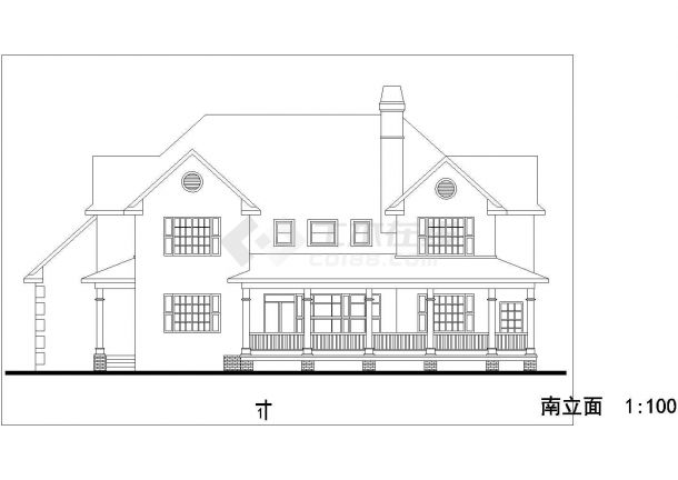 某经济开发区私人别墅建筑完整设计CAD图纸-图一