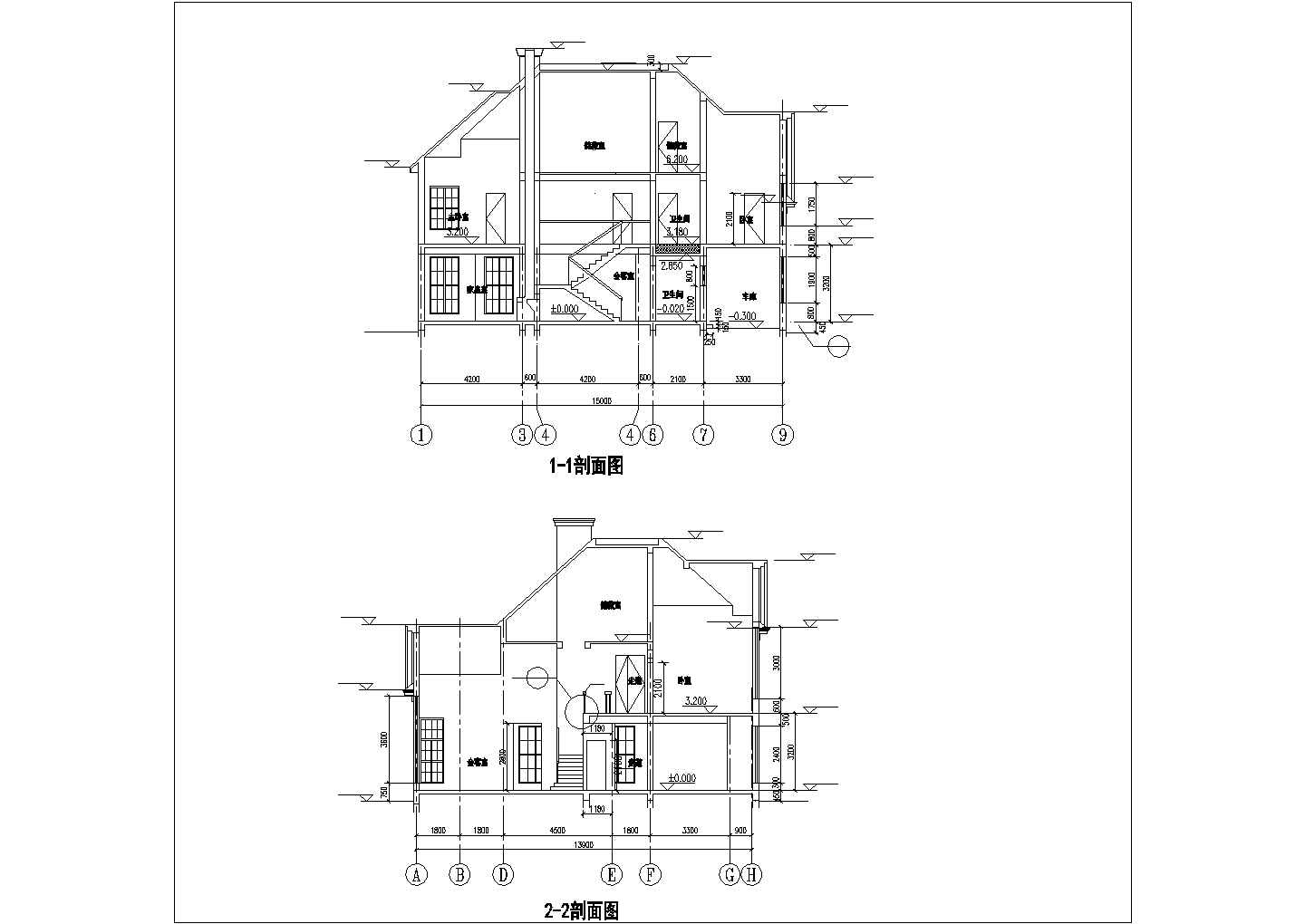 某经济开发区高级别墅建筑设计CAD图纸