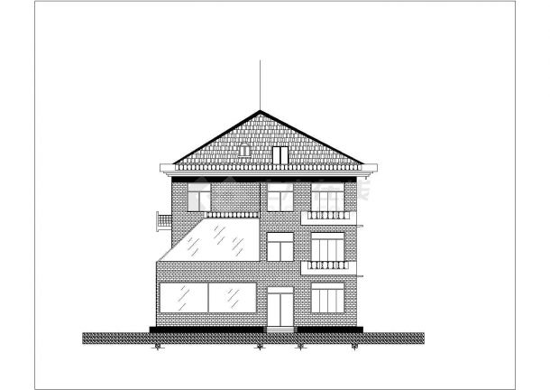 某经济开发区高级私人别墅建筑设计CAD图纸-图二