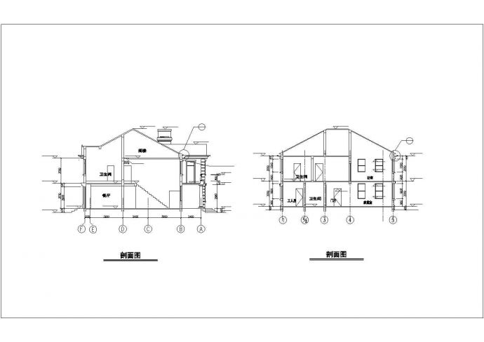某经济开发区别墅建筑完整设计CAD图纸_图1
