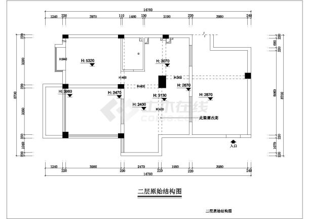 欧式两层（别墅）装修cad施工图-图二