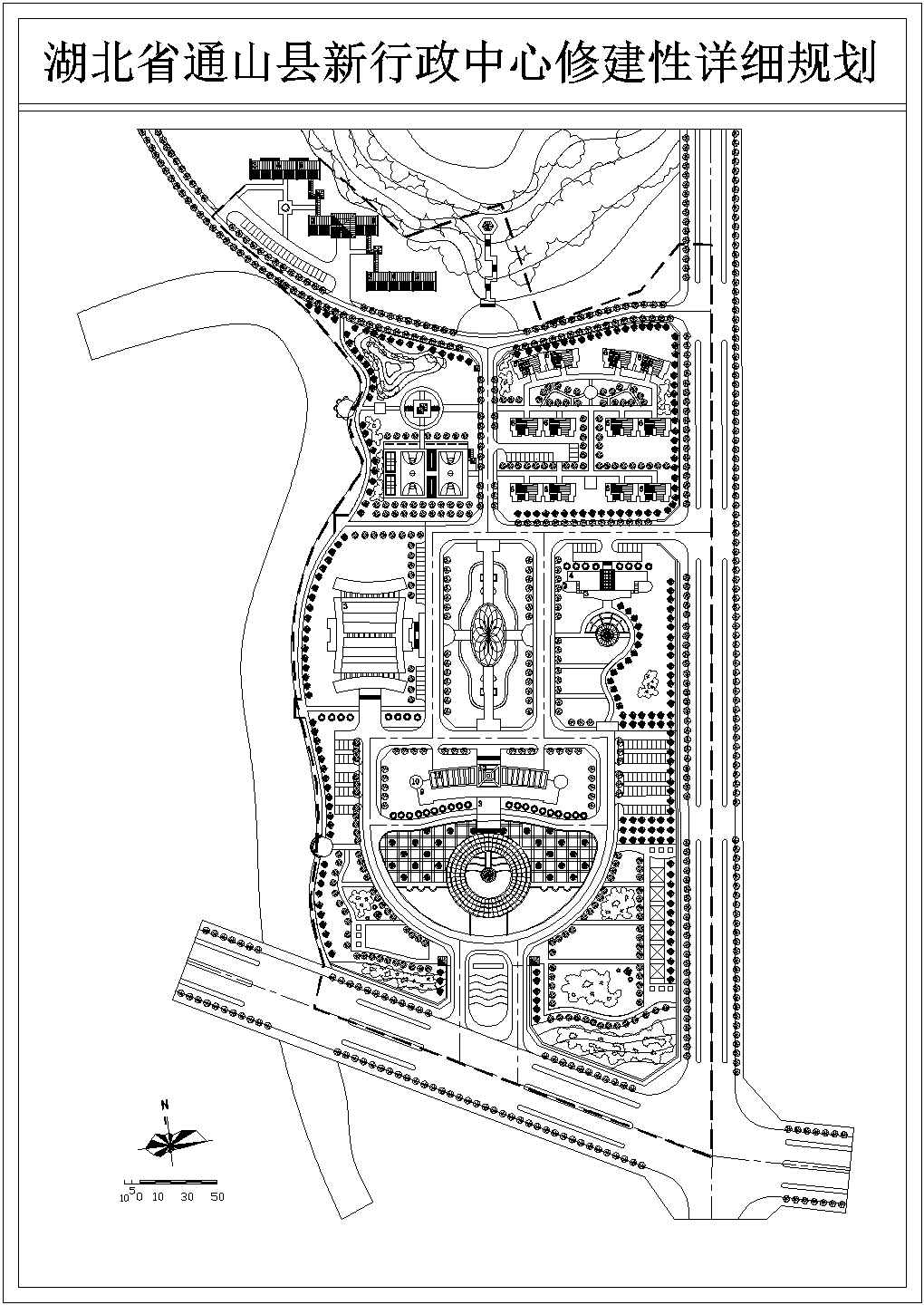 某行政中心修建性CAD建筑设计规划图