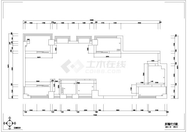 某珠大厦欧式（三房）住宅装修施工图-图一