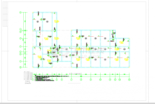 某地高层混合结构小办公楼设计施工图CAD图纸-图一