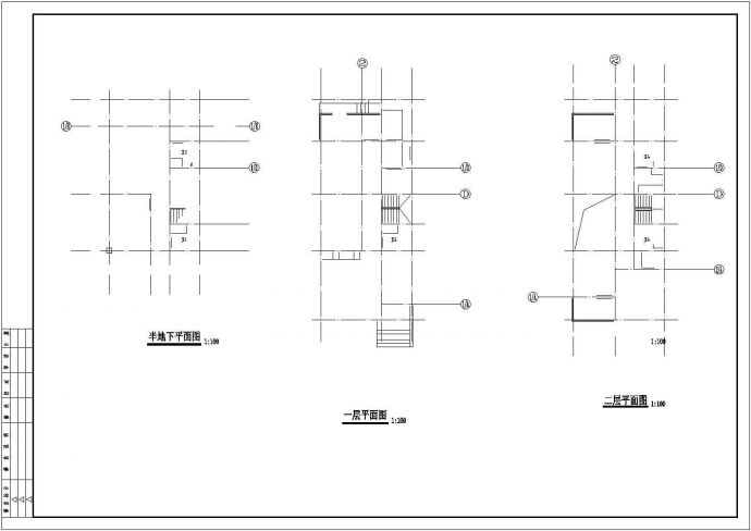某经济开发区小区多层别墅建筑完整设计CAD图纸_图1