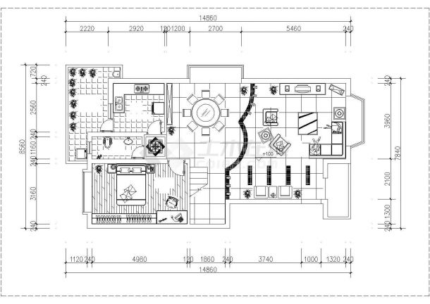 某经济开发区欧式别墅建筑平面设计CAD图纸-图二