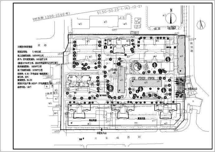 某高级民居小区规划设计详细施工方案CAD图纸_图1