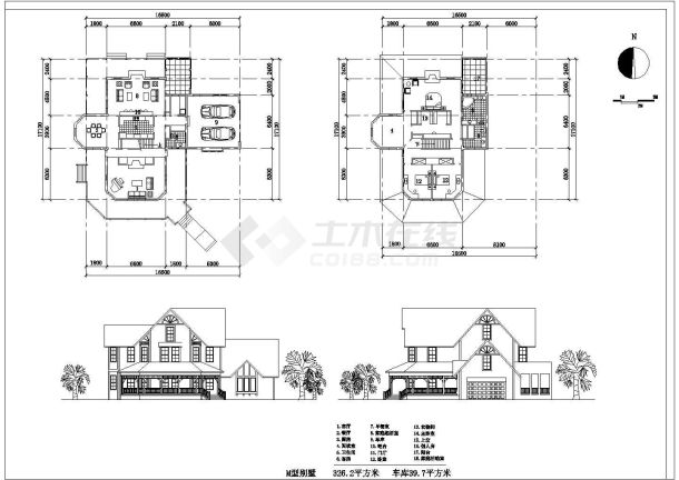 某城市高级小区居住别墅设计CAD图纸-图二