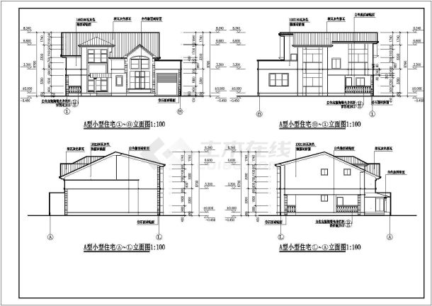 某城市高级小区居住别墅全套设计CAD图纸-图二