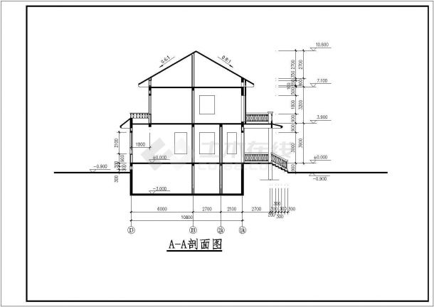 某城市花园式小区别墅建筑设计CAD图纸-图一