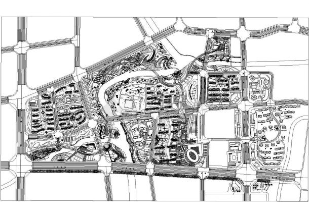 某大型商居小区规划详细设计施工方案CAD图纸-图一