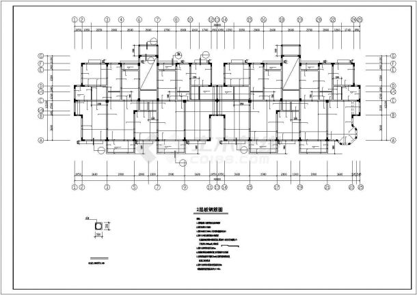某七层异型柱结构住宅施工CAD图纸-图一