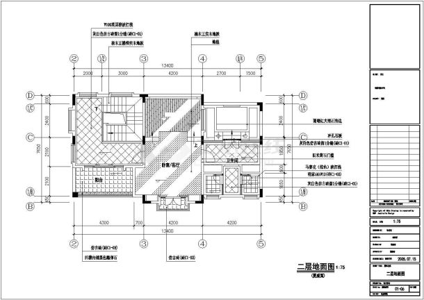 某城市花园式小区夏威夷风格别墅装修设计CAD图纸-图二
