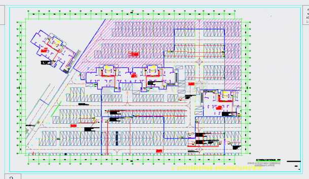 安徽住宅小区地下车库强弱电系统设计施工CAD图纸-图一