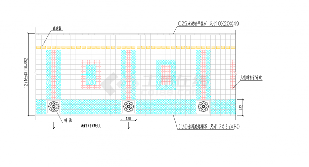 某地彩色人行道板铺装节点构造详图CAD图纸-图一