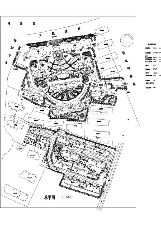 某地区居民综合小区总体规划详细设计施工方案CAD图纸-图一
