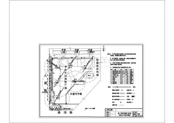 2-[北京]商业广场工程施工现场平面布置图（主体、装修、临时临电、消防）-图二
