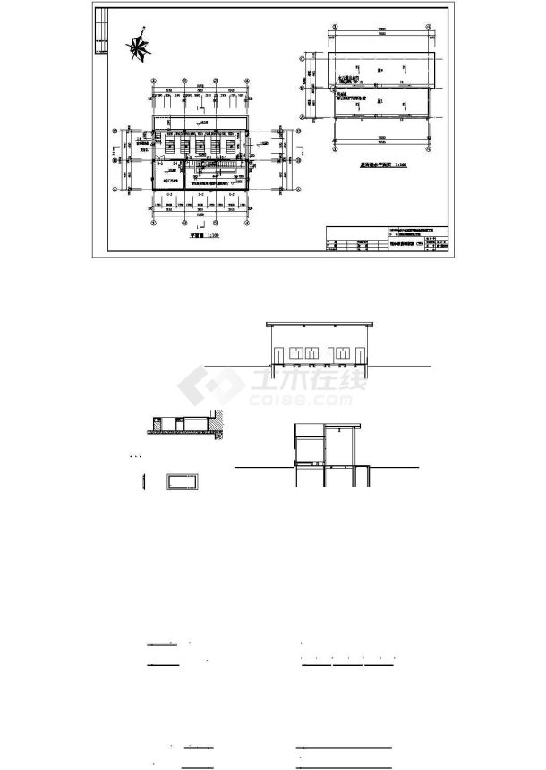 湖北省某污水厂出水泵房施工CAD建筑大样节点剖面图-图一