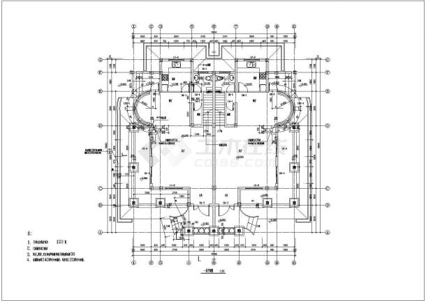 上海市太阳湖别墅区350平米3层框混结构独栋别墅全套建筑设计CAD图纸-图二