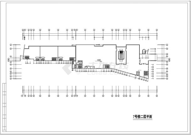 四层商业中心建筑设计cad施工图附带效果图-图一