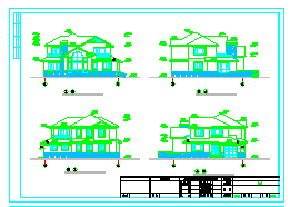 二层独栋别墅cad建筑设计施工图附效果图-图一