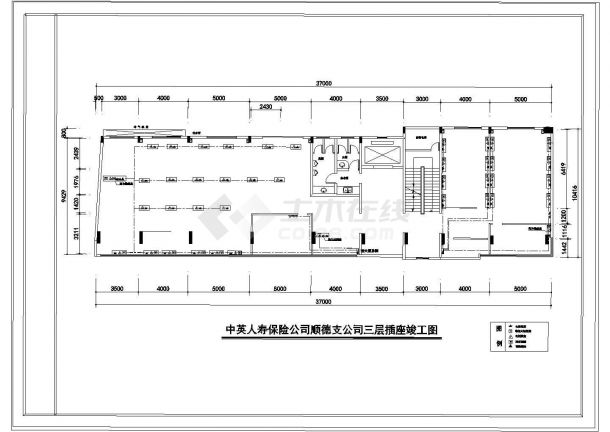 某保险公司装修cad装饰竣工图-图二