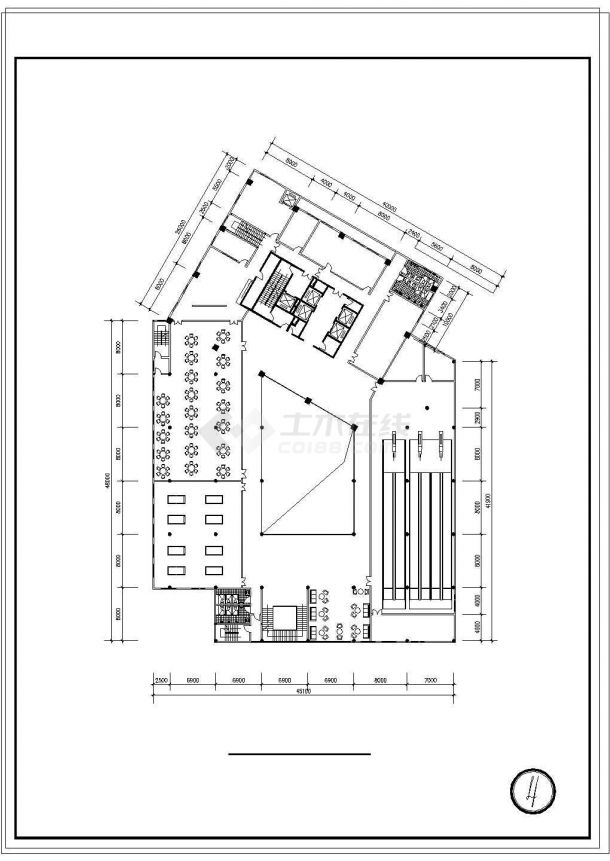 某地区宾馆建筑设计cad方案施工图-图二