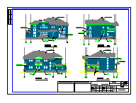 北方某二层美式别墅cad建筑施工图（有效果图）-图一