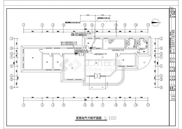 办公楼设计_山东某办公楼电气设计CAD图纸-图一