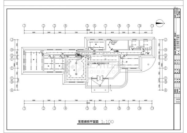 办公楼设计_山东某办公楼电气设计CAD图纸-图二