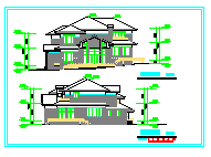 某二层独栋别墅cad建筑设计施工图附效果图