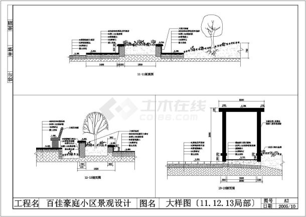 某百佳豪庭小区景观总规划详细设计施工方案CAD图纸-图一