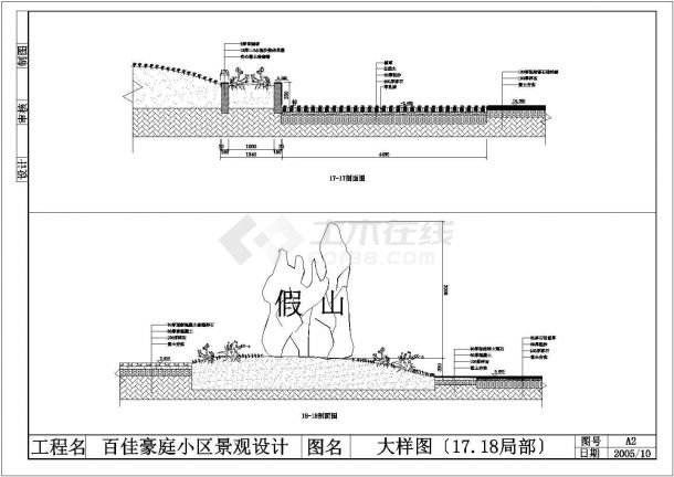 某百佳豪庭小区景观总规划详细设计施工方案CAD图纸-图二