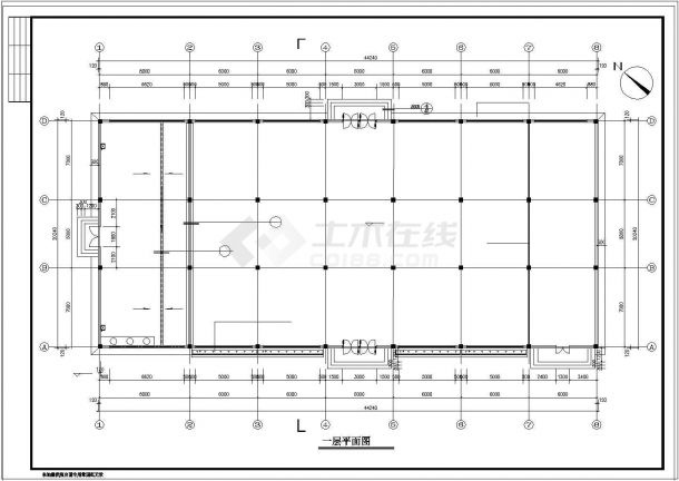 某高档餐厅设计建筑cad施工图纸-图二