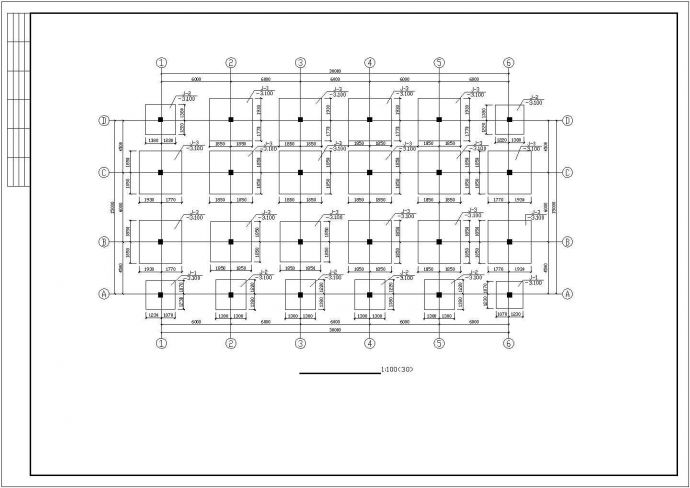 某饭店框架结构建筑施工cad图纸_图1