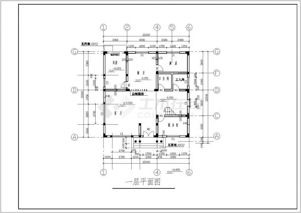 南京江宁区高档别墅建筑结构全套cad设计施工图纸-图一